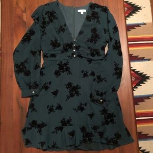 Gianni Bini | Green Dress with Velvet Pattern